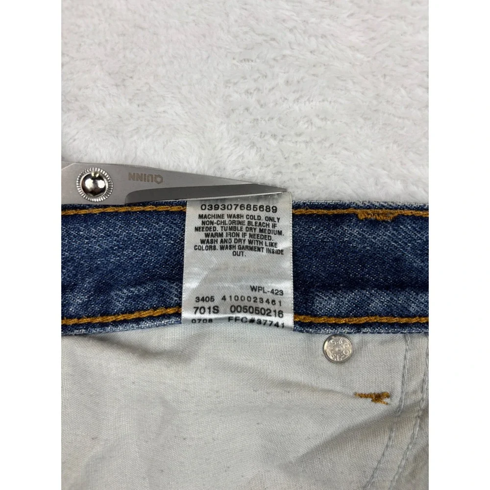 Levis 505 Men's 38x30 Y2K Medium Dark Wash Jeans Blue Distressed Waist Knee Fade